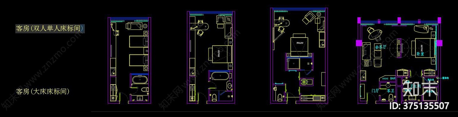 酒店家具施工图下载【ID:375135507】