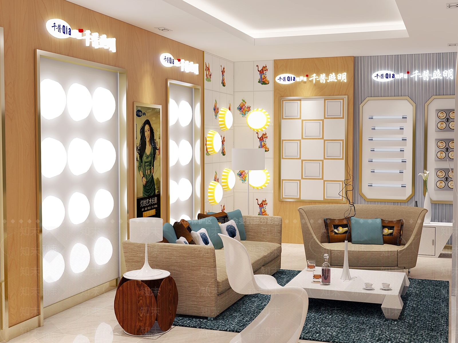 现代灯具专卖店3D模型下载【ID:375135037】