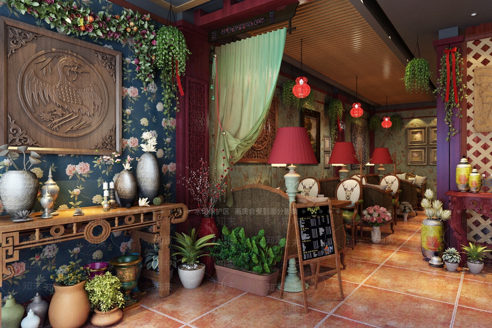 简欧西餐厅3D模型下载【ID:175143096】
