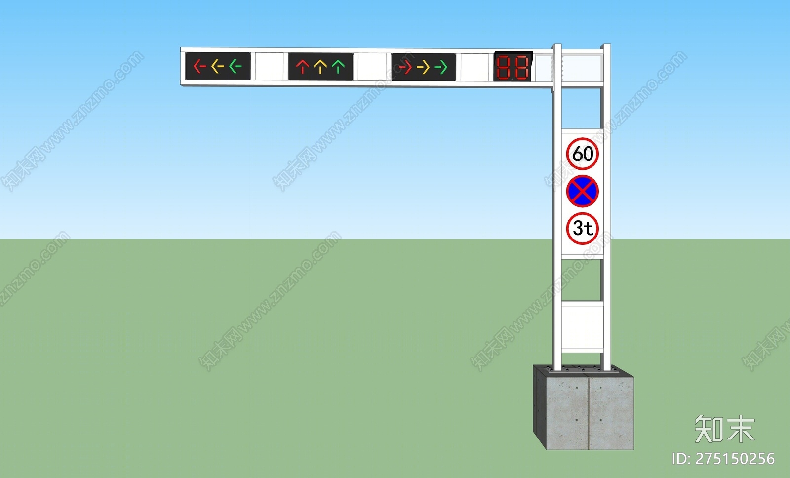 现代风格交通信号灯SU模型下载【ID:275150256】