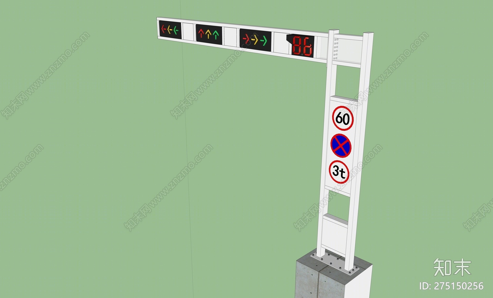 现代风格交通信号灯SU模型下载【ID:275150256】