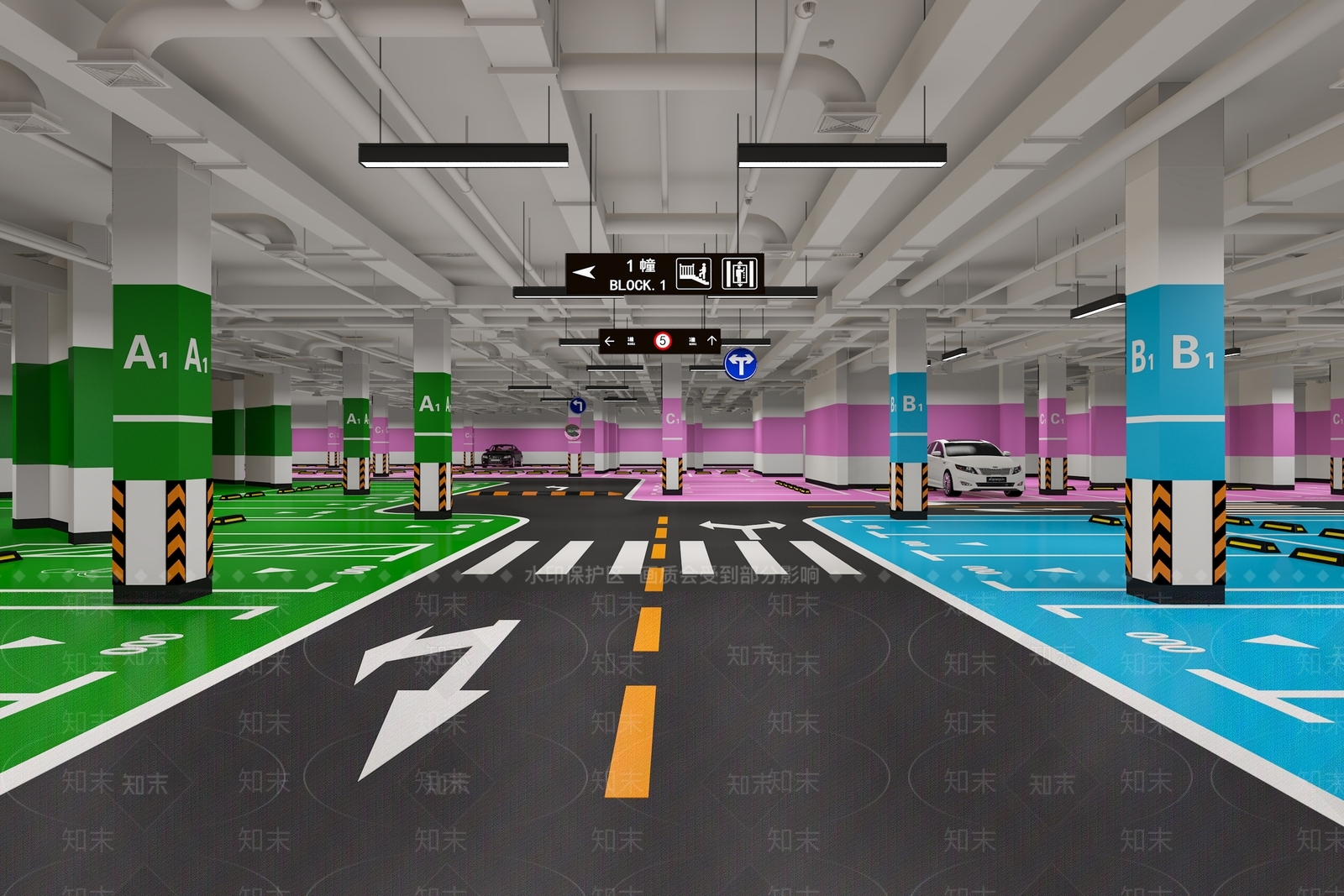 工业风停车场3D模型下载【ID:575159901】