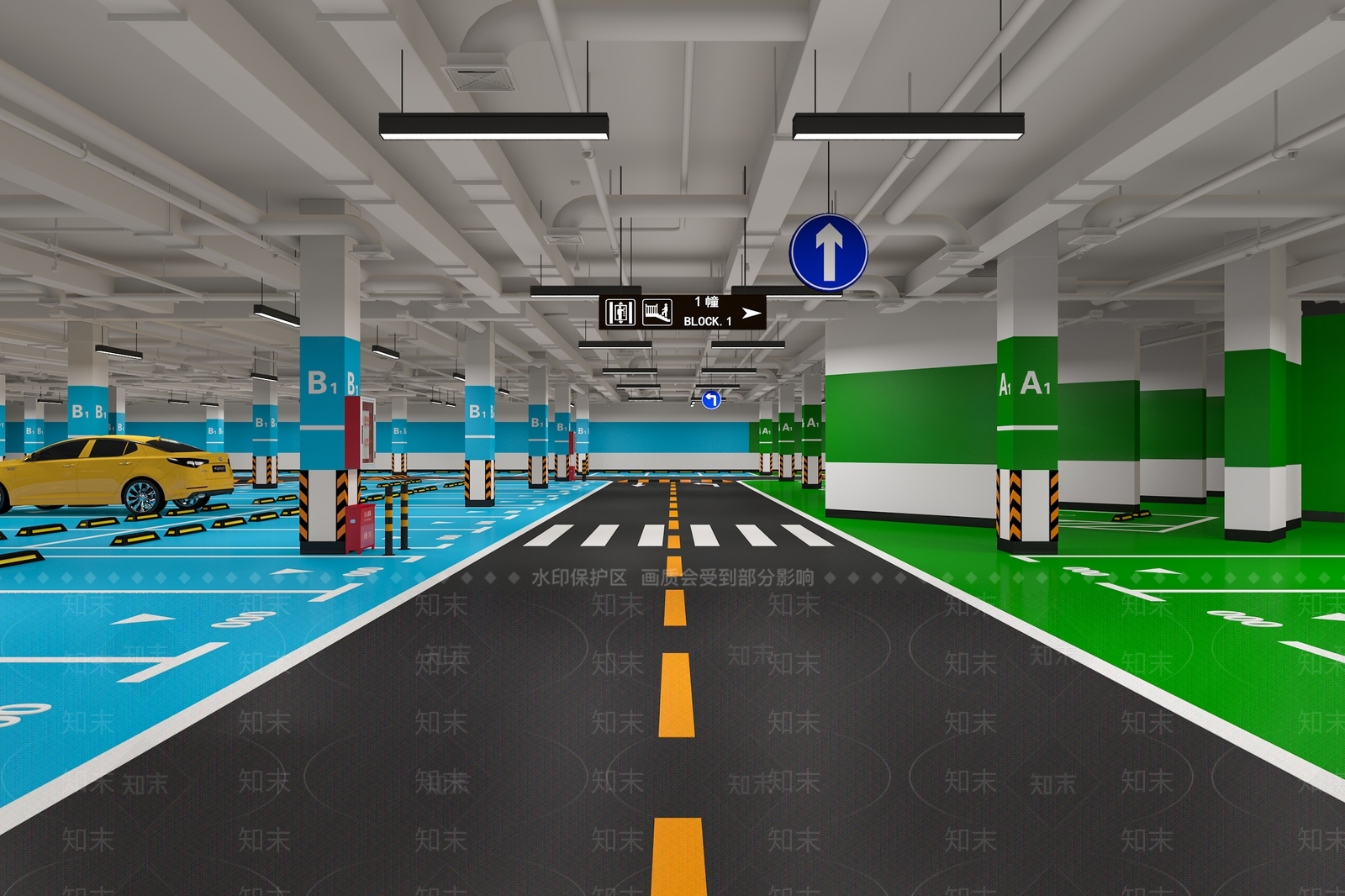 工业风停车场3D模型下载【ID:575159901】