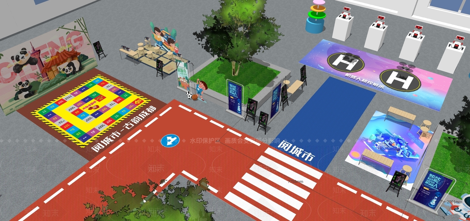 现代风格学校SU模型下载【ID:575172336】