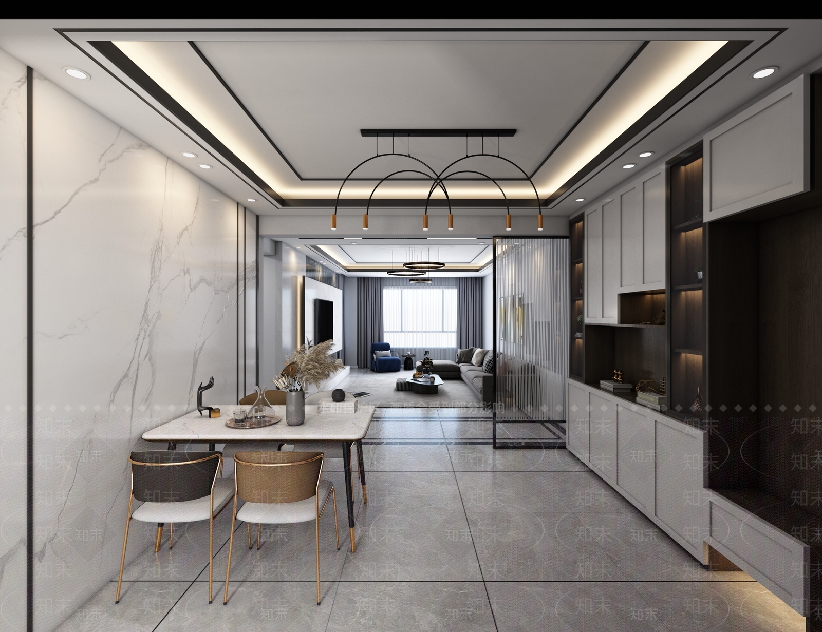 现代客餐厅3D模型下载【ID:775189703】