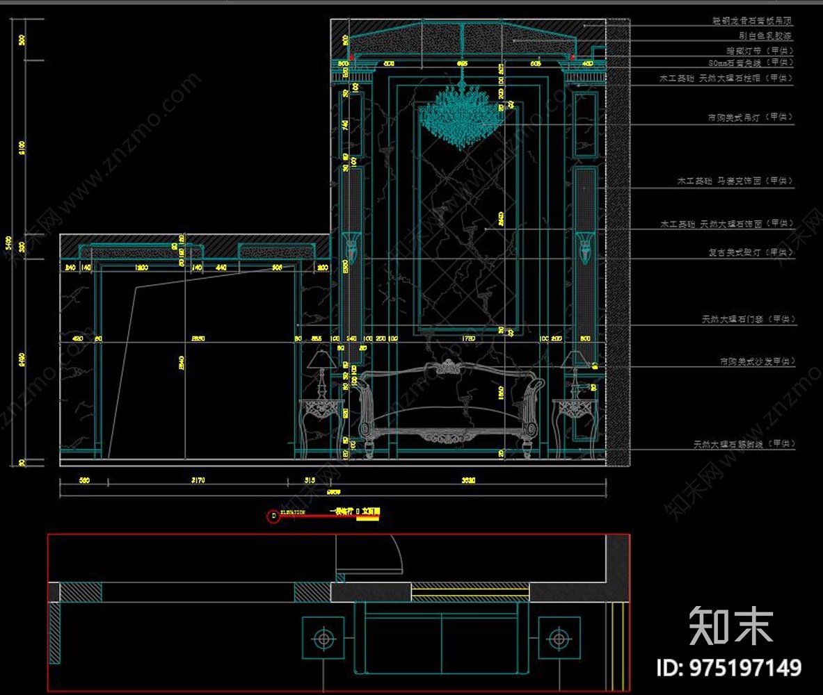 欧式别墅cad施工图下载【ID:975197149】