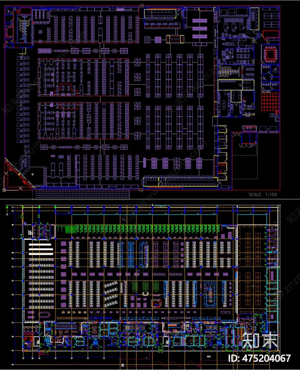 超市平面规划施工图下载【ID:475204067】