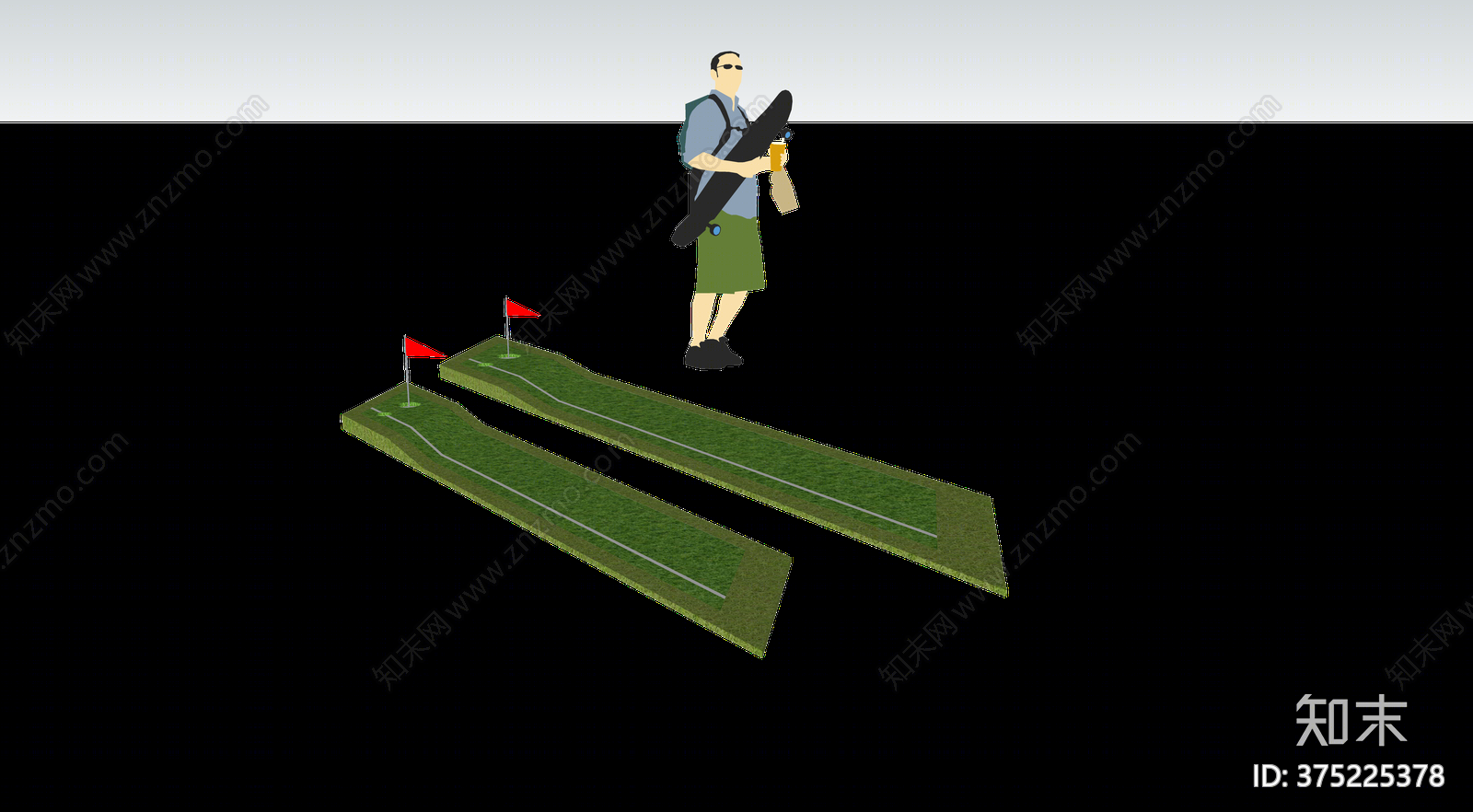 现代风格高尔夫球场SU模型下载【ID:375225378】