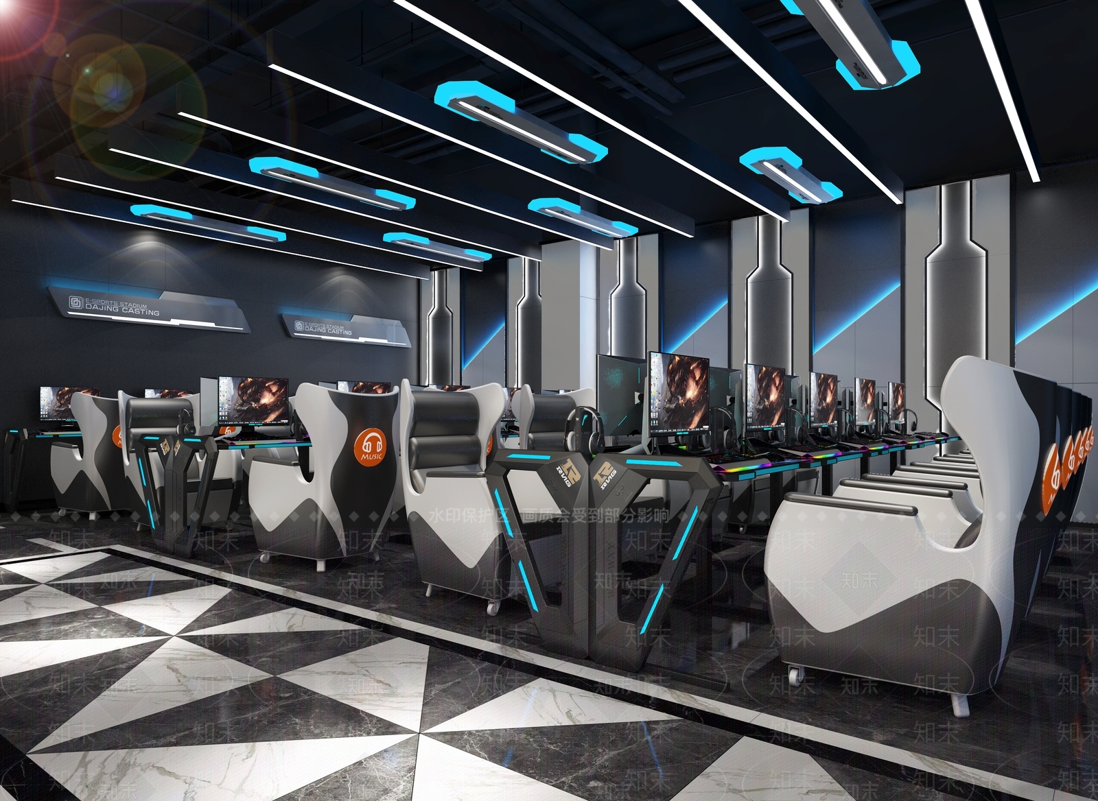 现代网咖3D模型下载【ID:975226276】