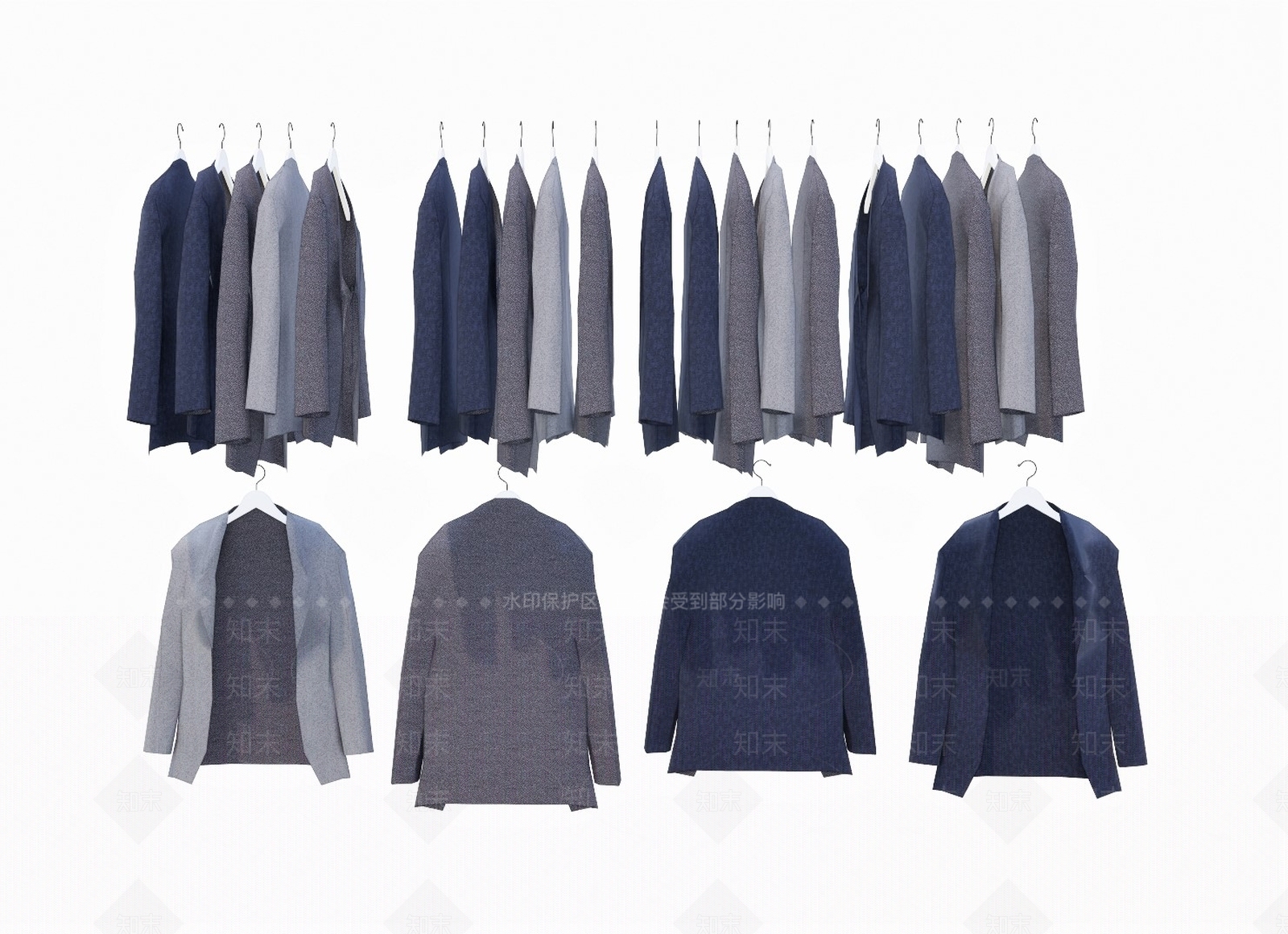 现代风格服装SU模型下载【ID:975245750】