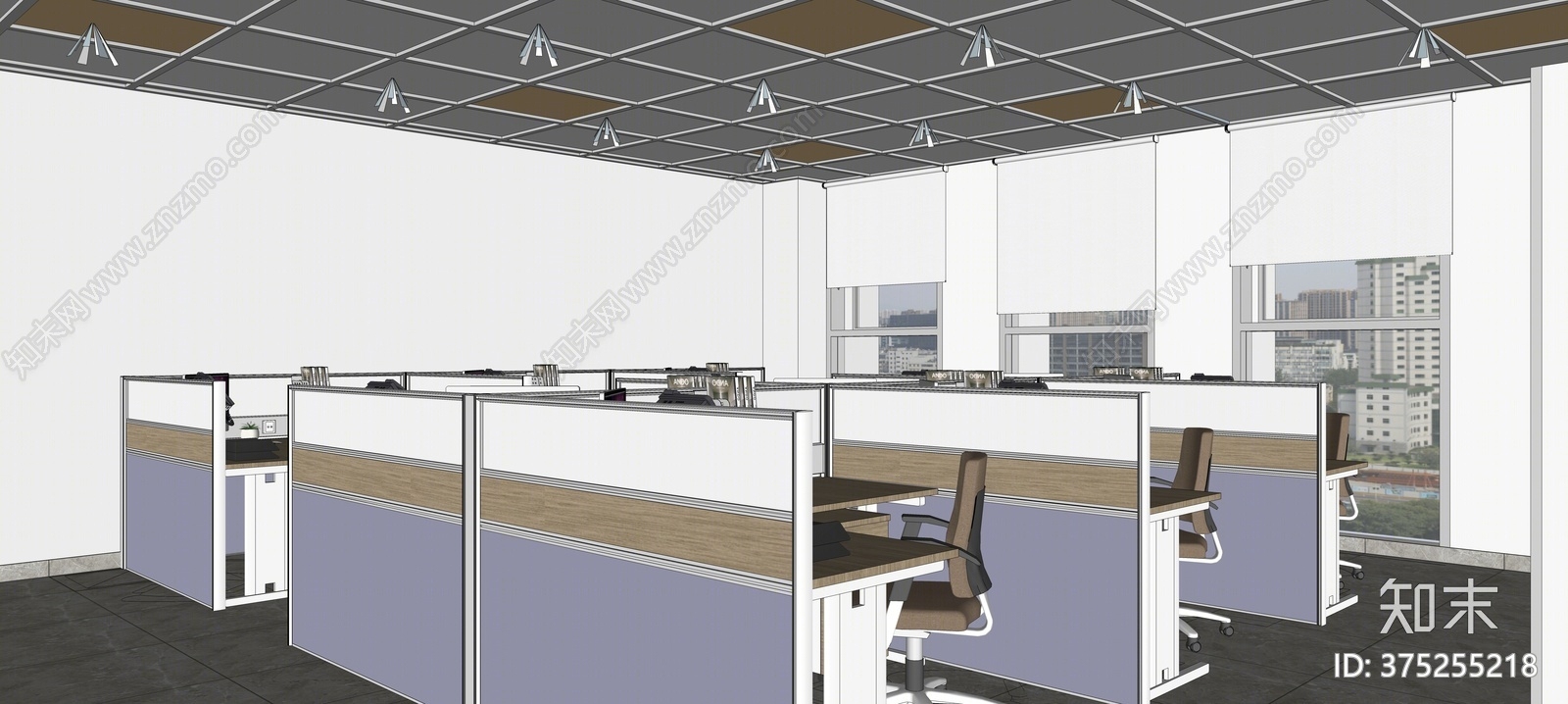 现代风格公共办公区SU模型下载【ID:375255218】
