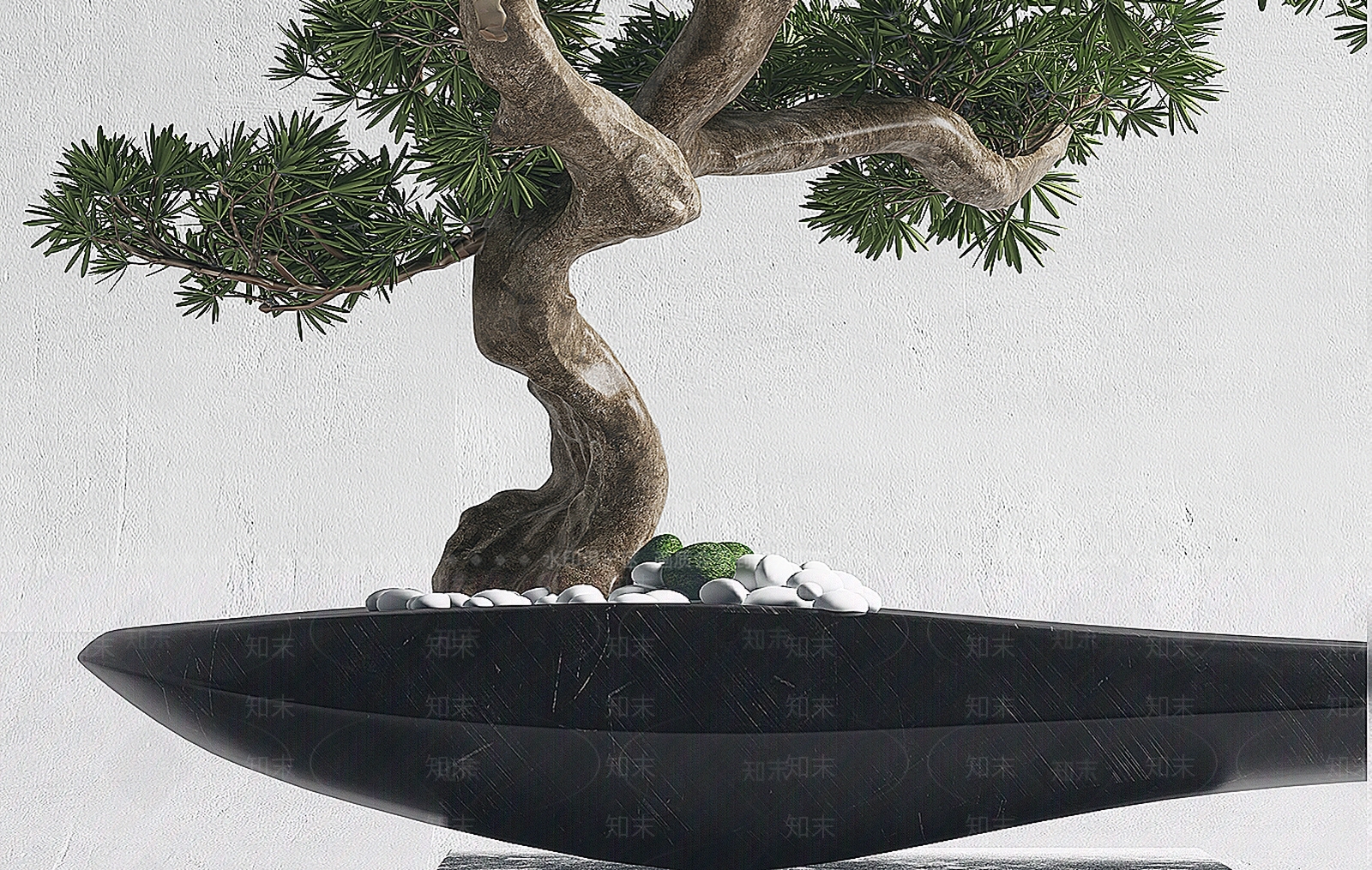 新中式玄关盆景3D模型下载【ID:375284816】