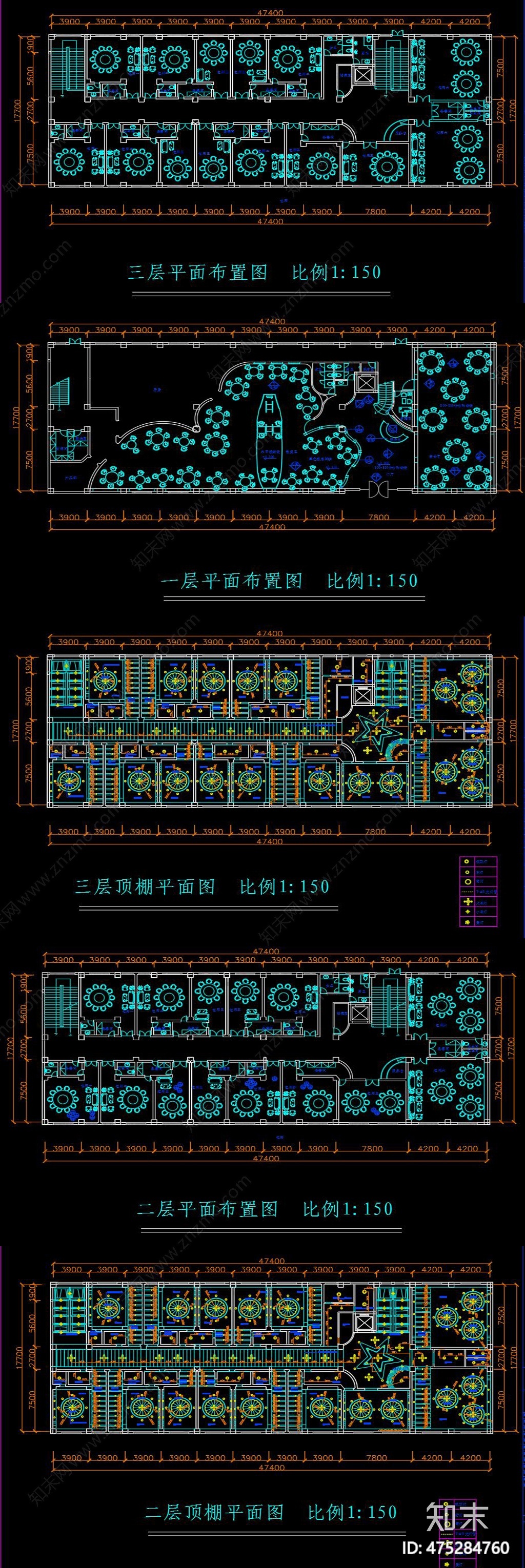 地中海餐厅CADcad施工图下载【ID:475284760】