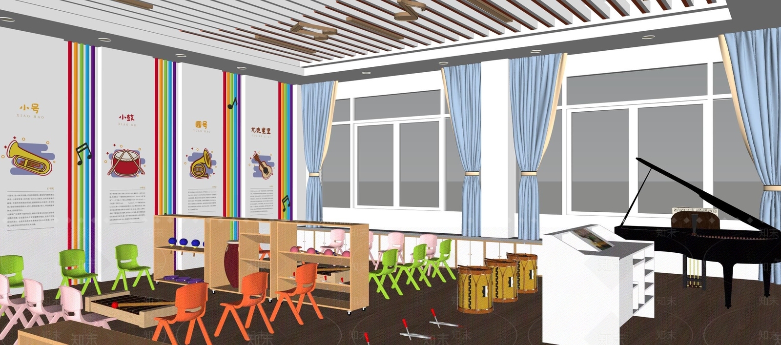 现代风格学校SU模型下载【ID:575294390】