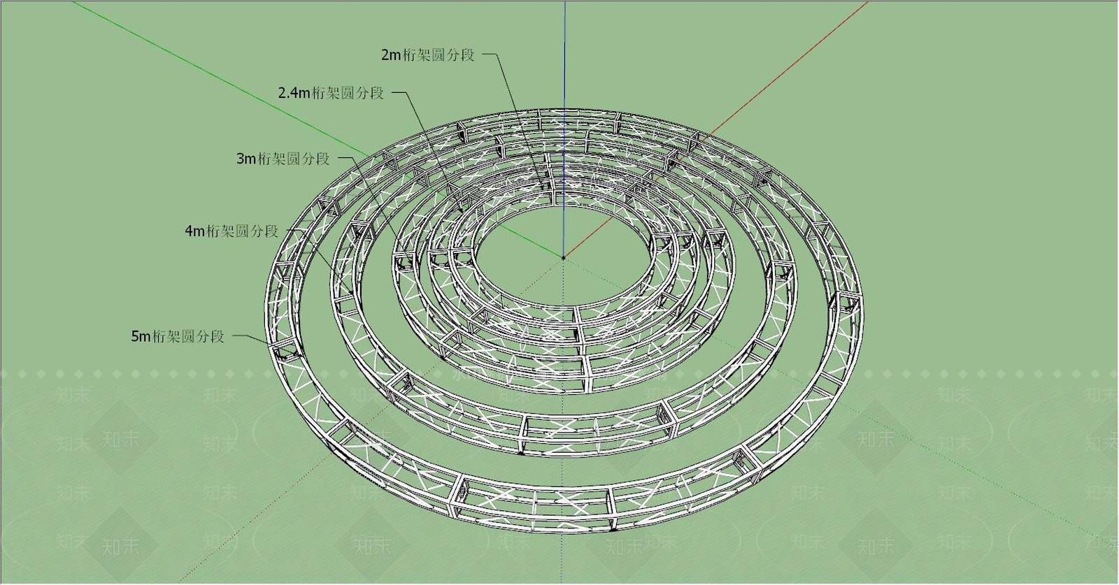 现代风格桁架SU模型下载【ID:775298570】