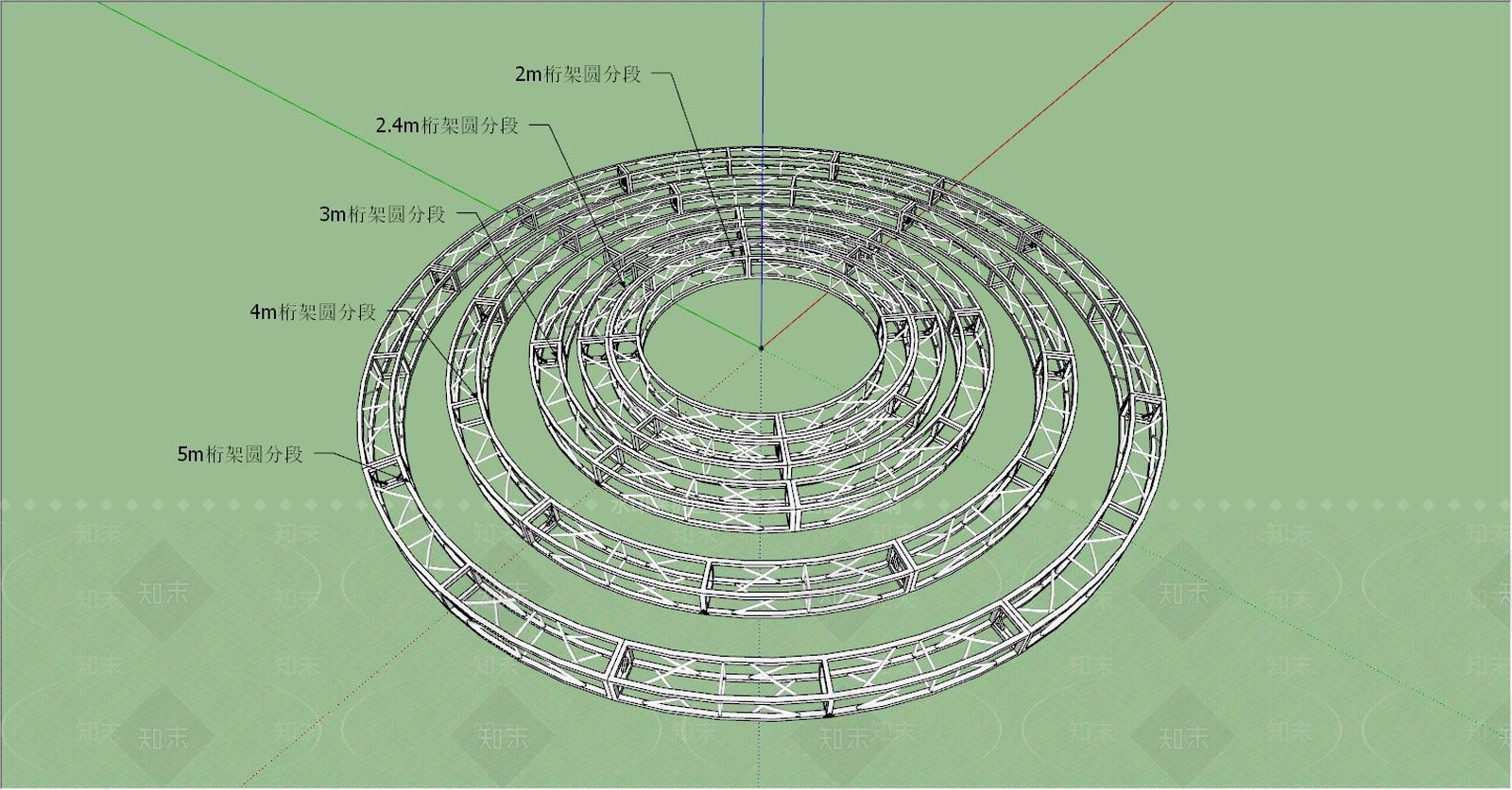 现代风格桁架SU模型下载【ID:775298570】