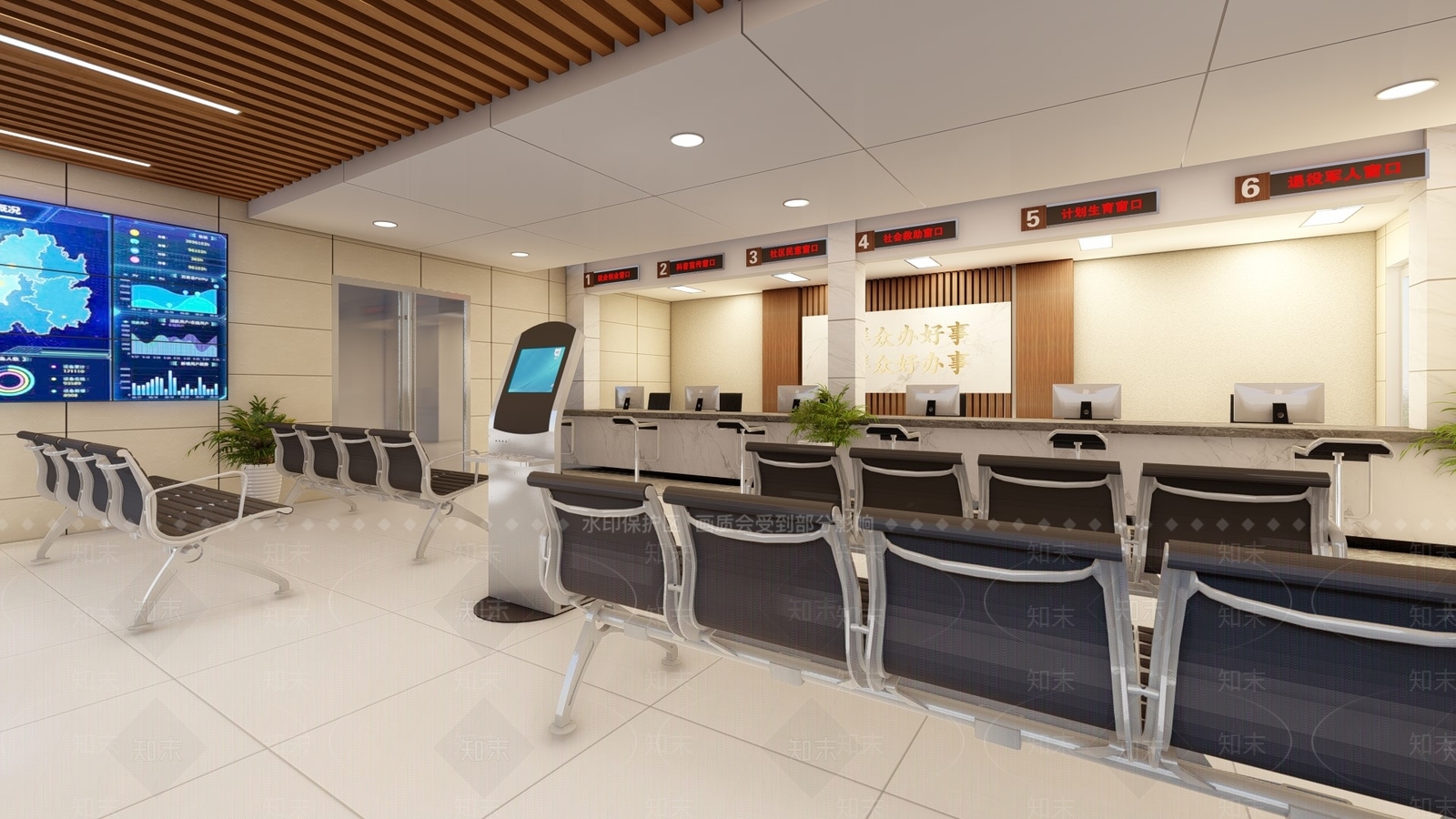 新中式风格公共办公区SU模型下载【ID:375299205】