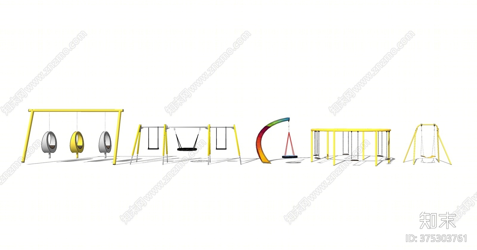 现代风格儿童秋千SU模型下载【ID:375303761】