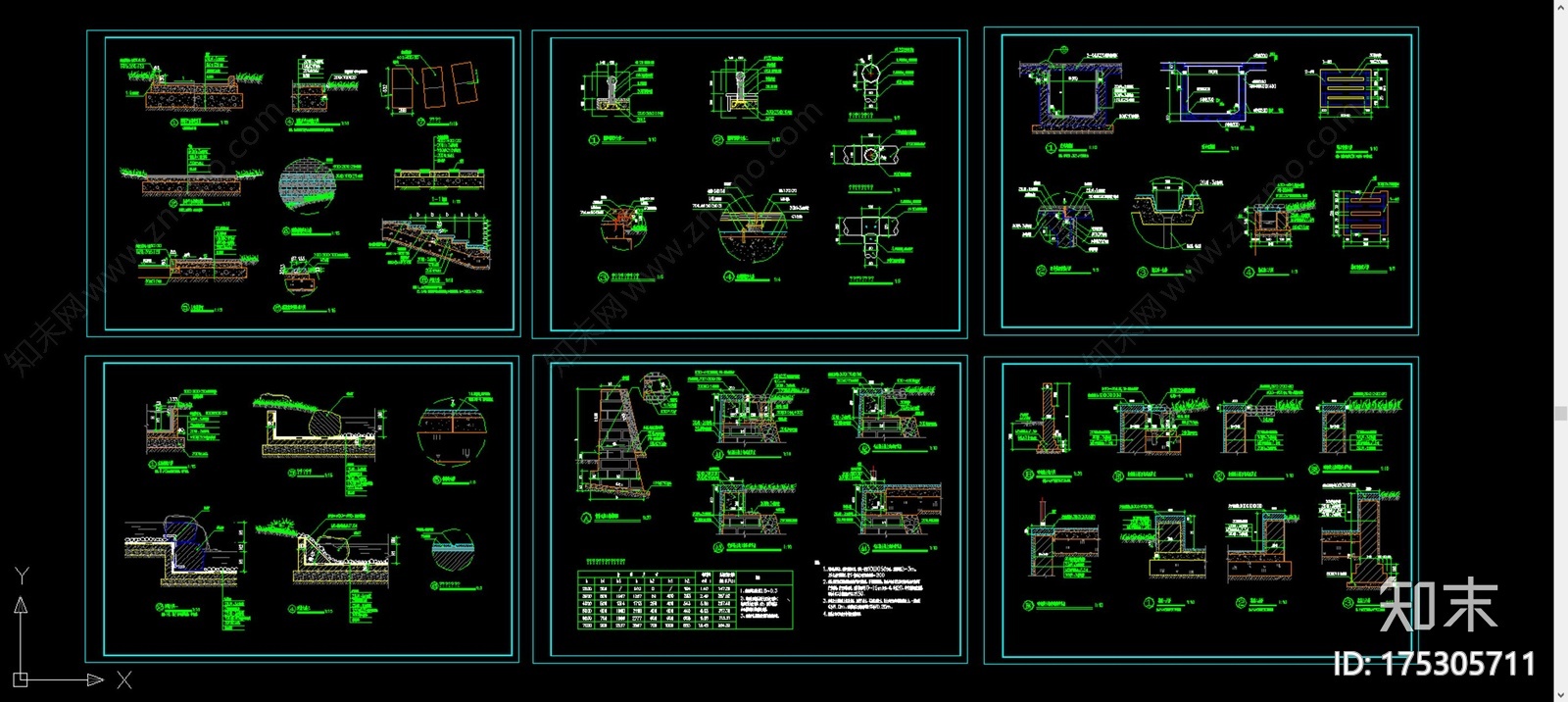 景观小品节点大样施工图下载【ID:175305711】