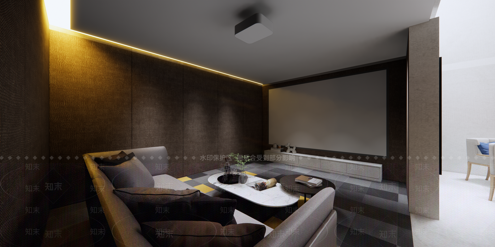 现代影音室SU模型下载【ID:575316766】