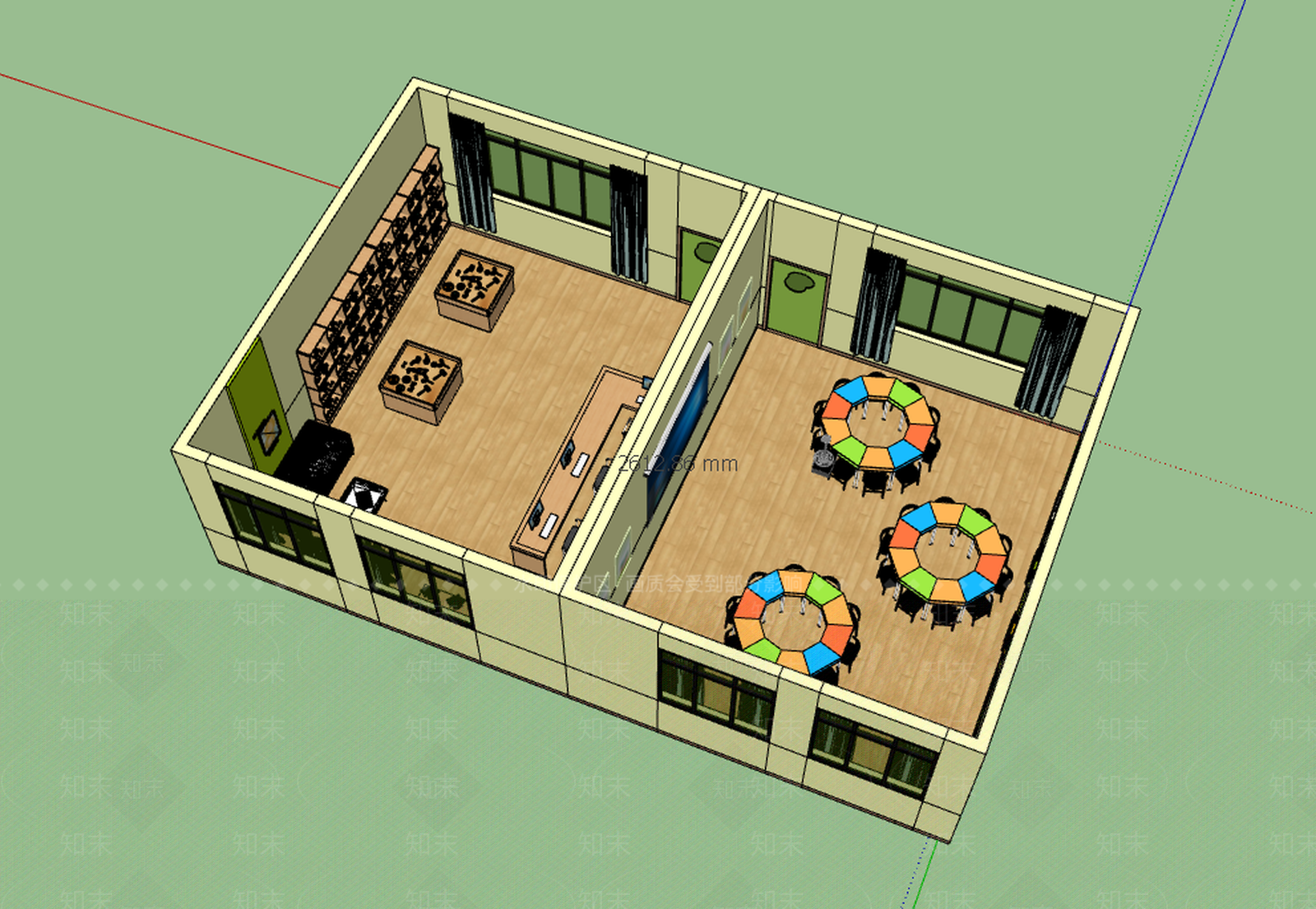 现代学校心理咨询室SU模型下载【ID:575317378】