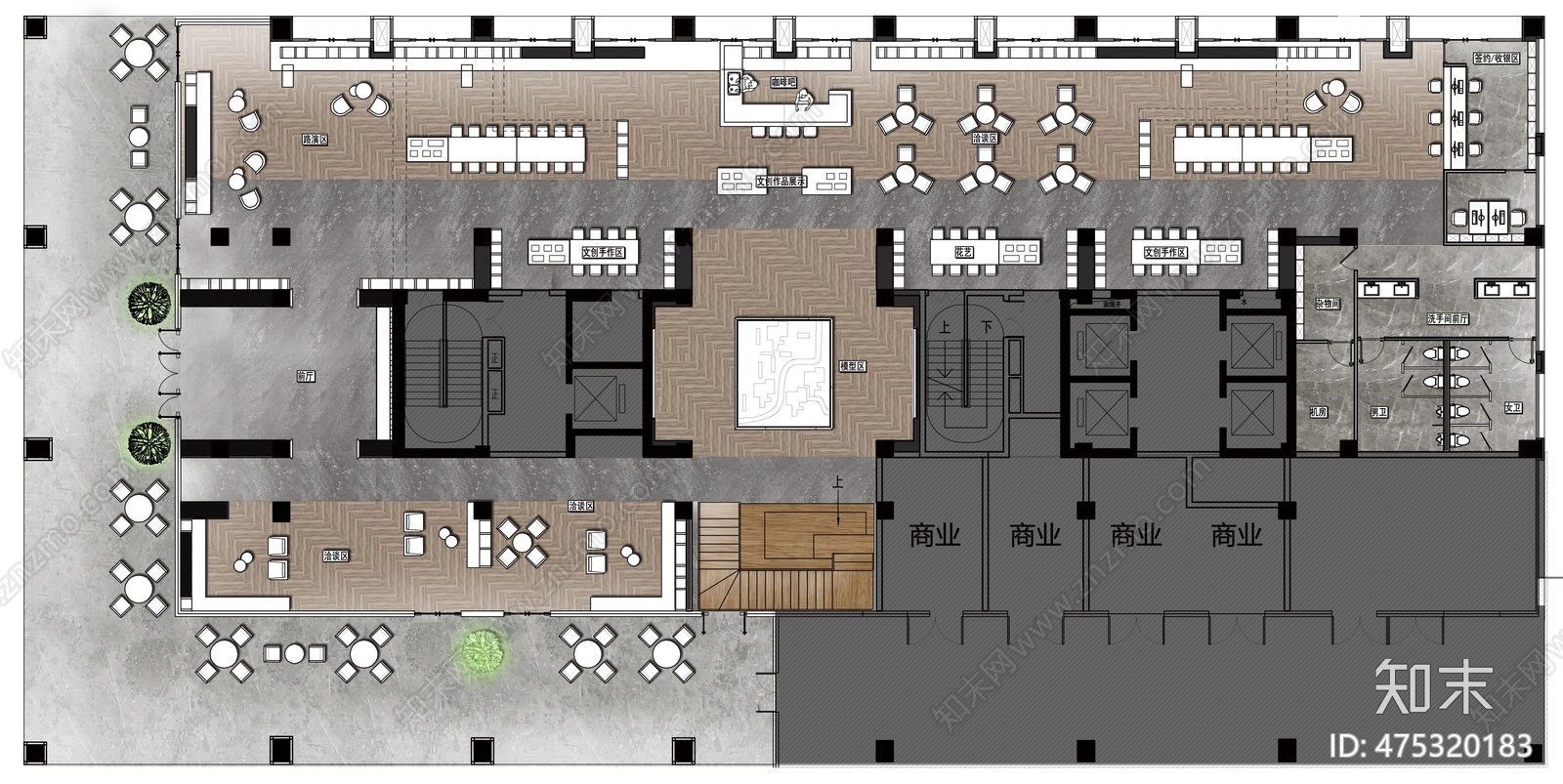 银城地产工业风售楼处cad施工图下载【ID:475320183】