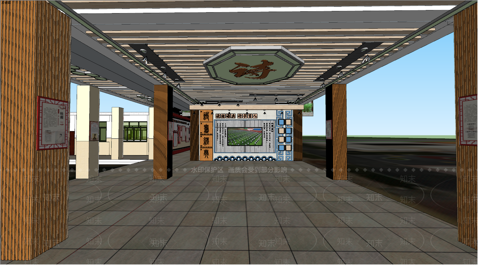 现代学校SU模型下载【ID:575324354】