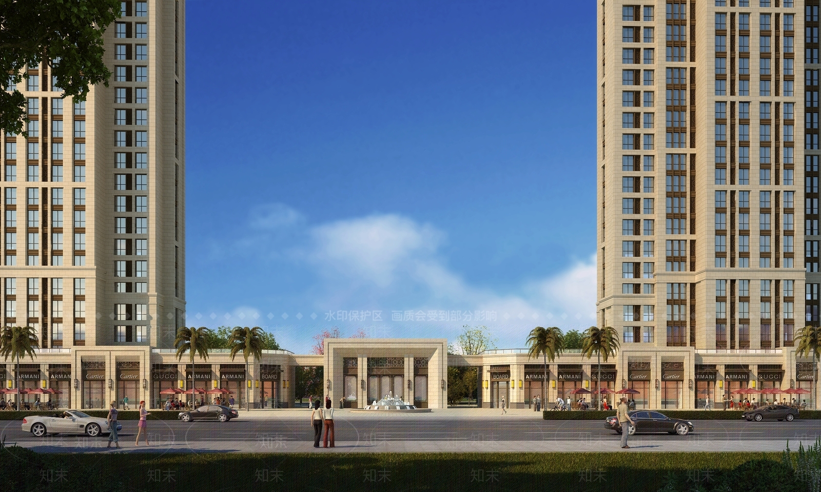 现代商业住宅入口3D模型下载【ID:975344089】