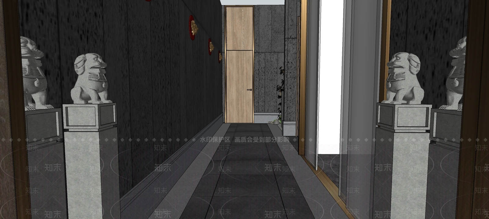 中式风格茶室SU模型下载【ID:375348285】