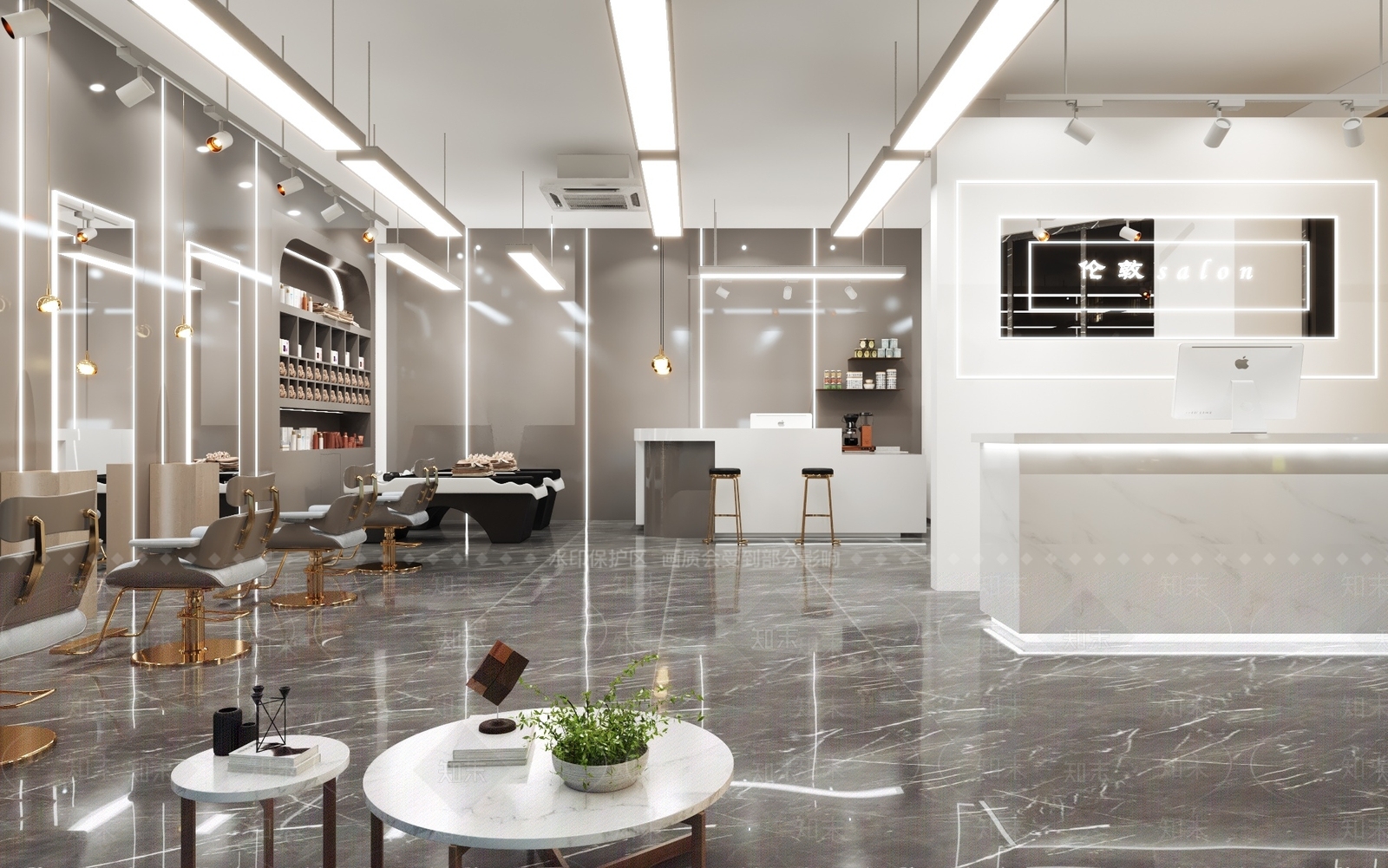 现代风格理发店3D模型下载【ID:975358505】