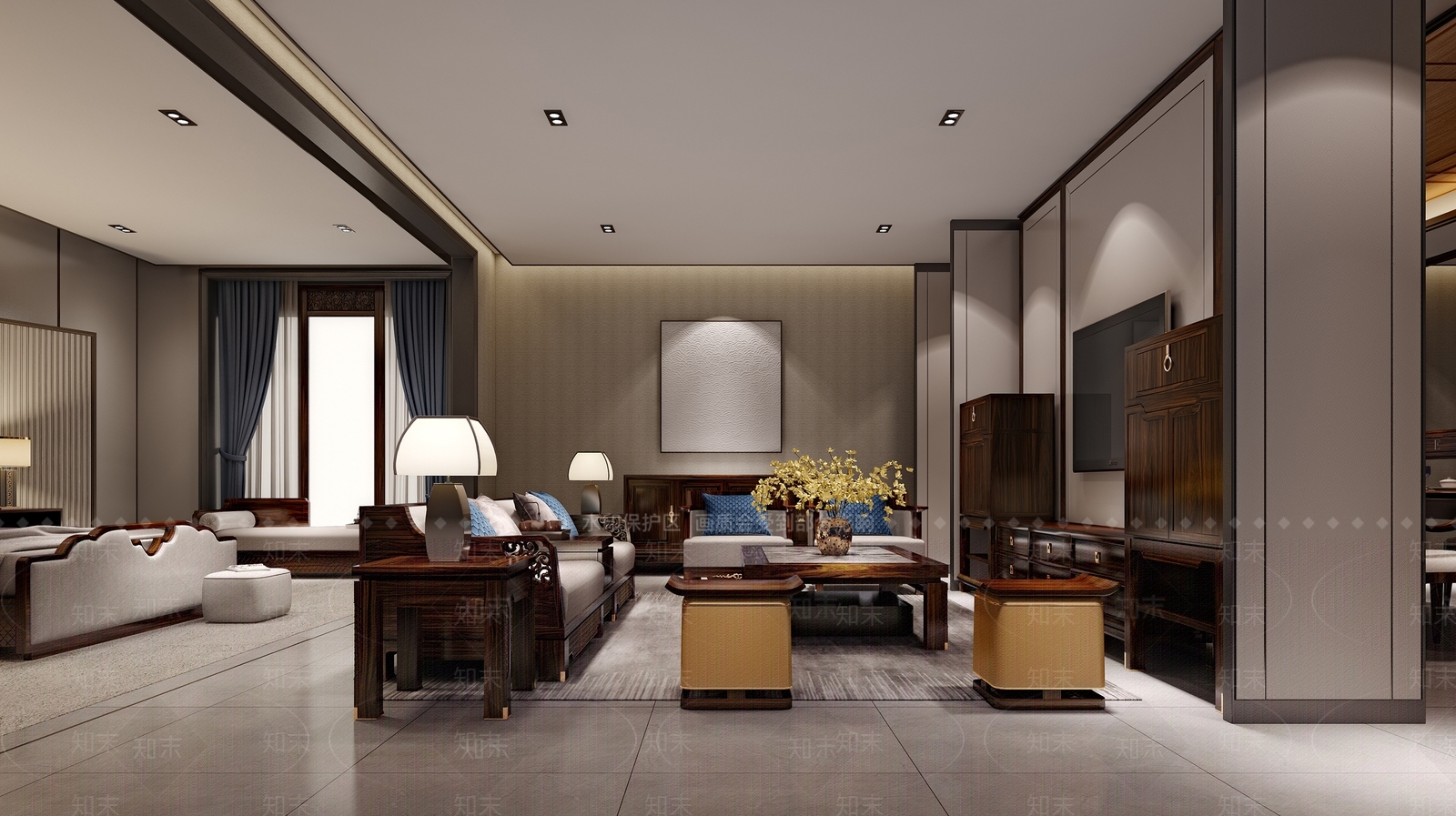 新中式家居专卖店3D模型下载【ID:375362084】