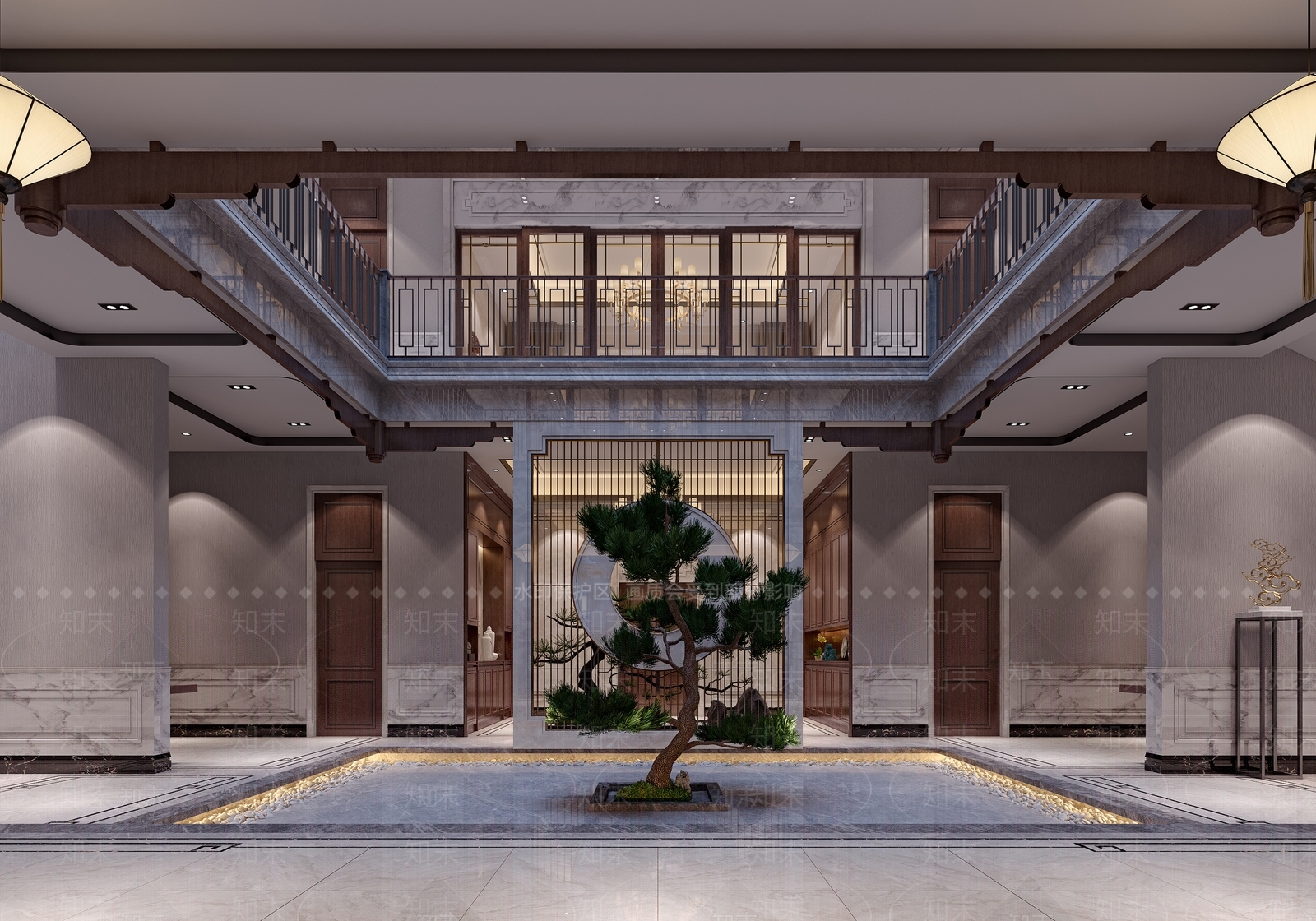 新中式四合院3D模型下载【ID:675366836】