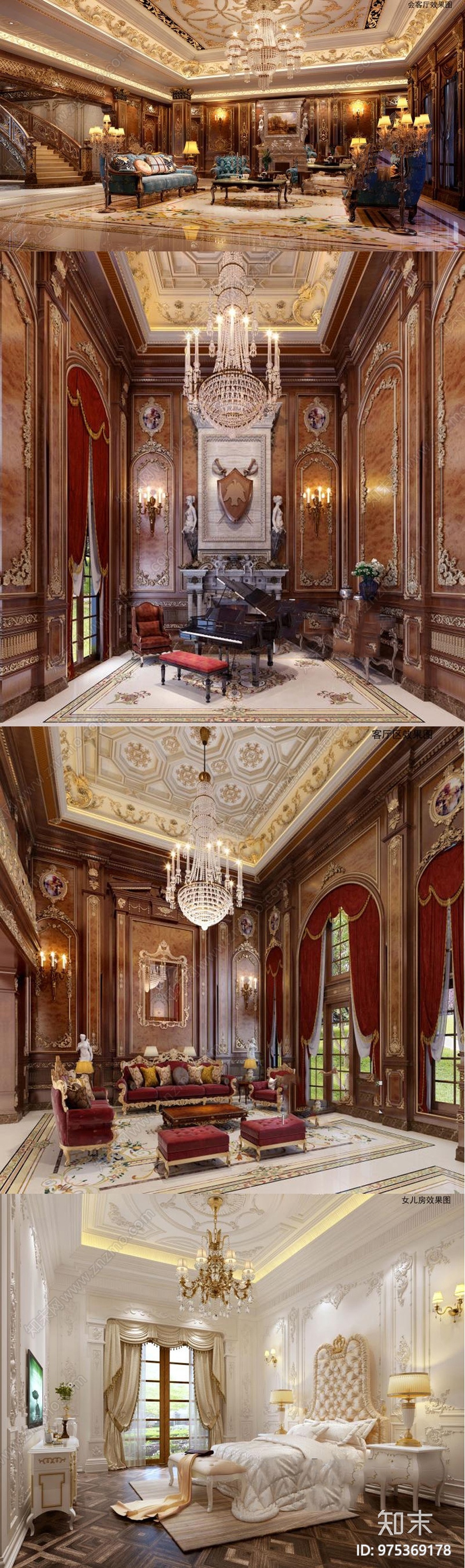 美式别墅CAD施工图下载【ID:975369178】