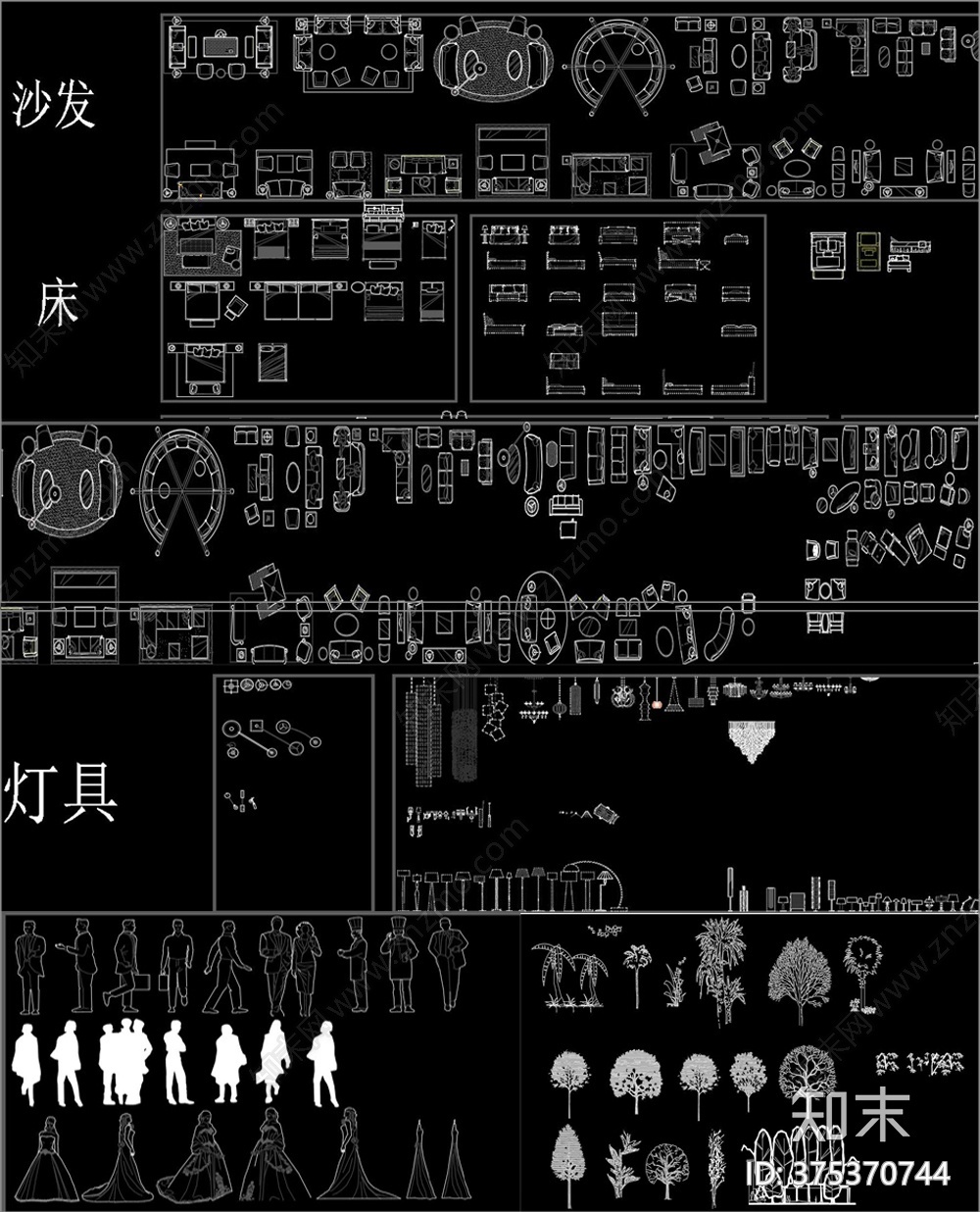 酒店家具CAD图纸cad施工图下载【ID:375370744】