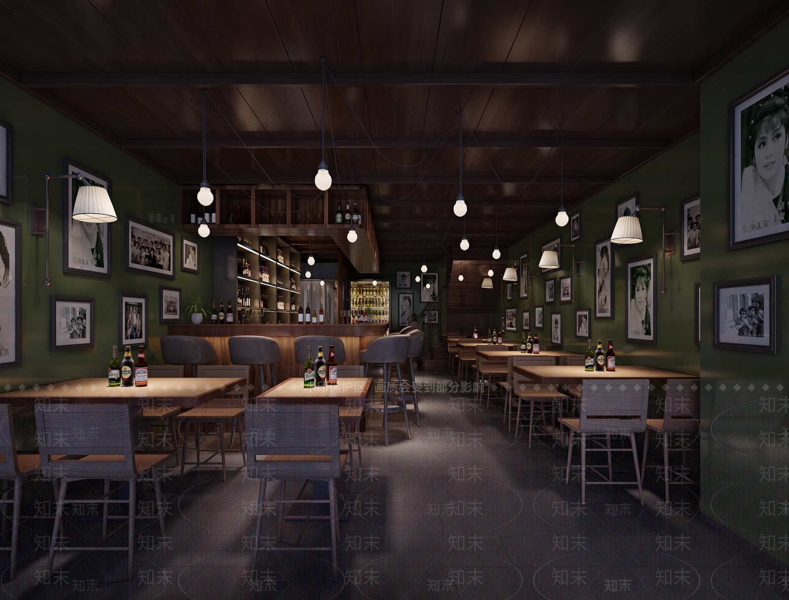 工业风西餐厅3D模型下载【ID:275371623】