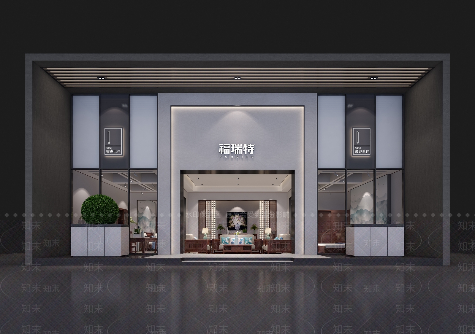 新中式家居专卖店3D模型下载【ID:375374060】