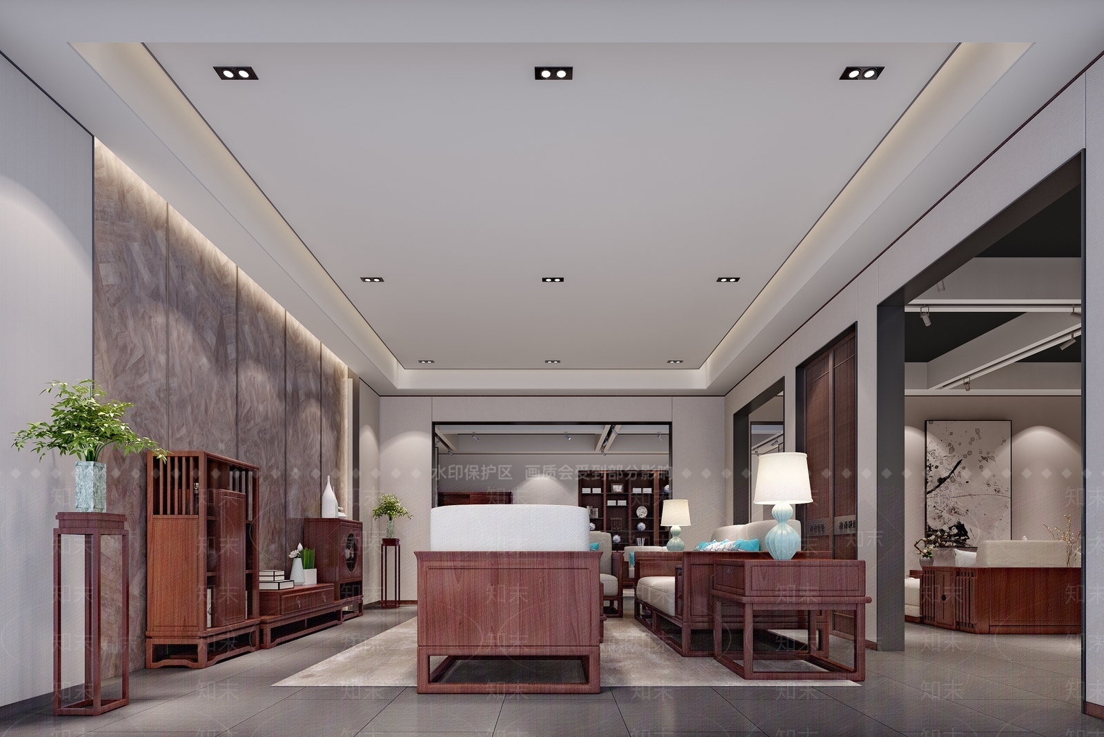 新中式家居专卖店3D模型下载【ID:375374060】