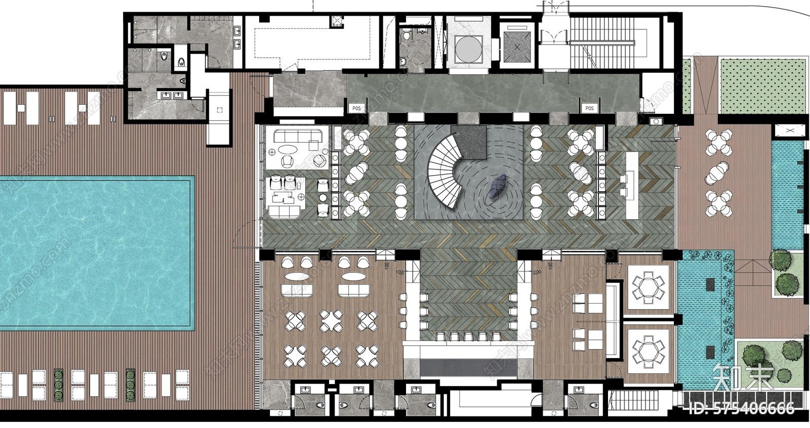 珠海高端会所cad施工图下载【ID:575406666】