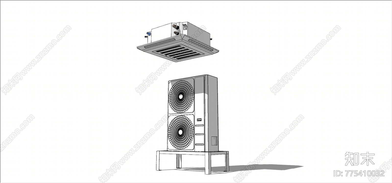现代空调SU模型下载【ID:775410032】