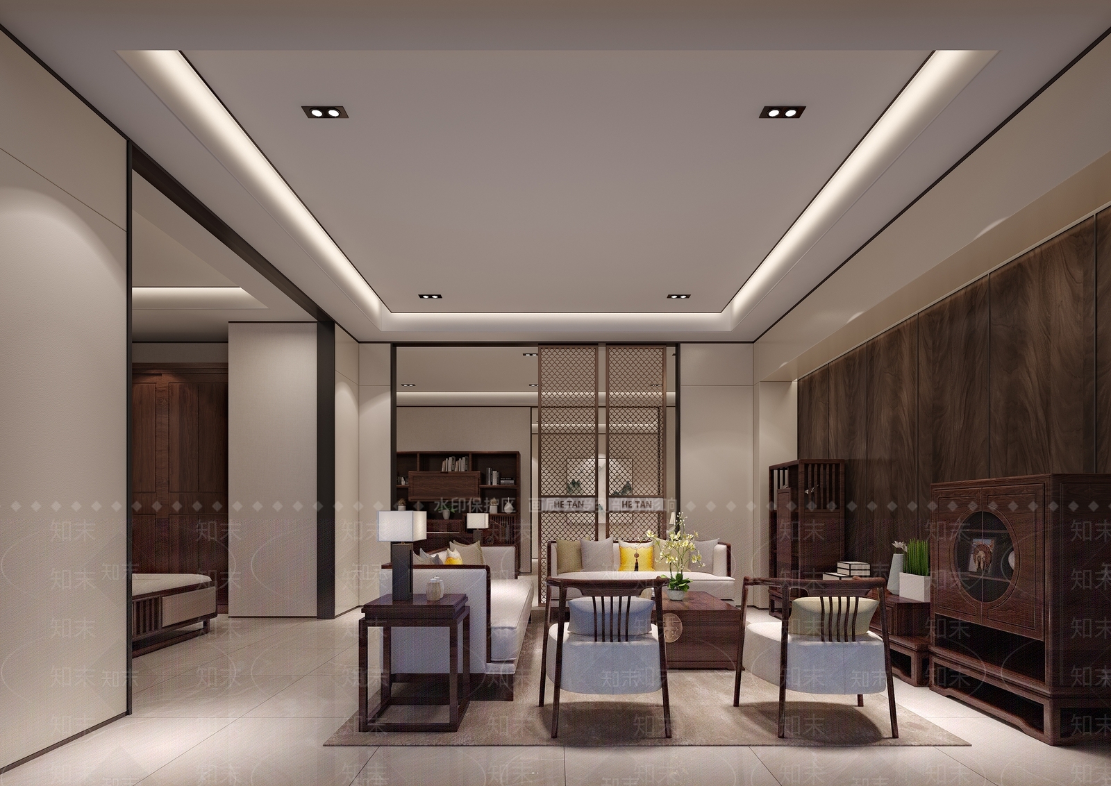 新中式家居专卖店3D模型下载【ID:375419099】