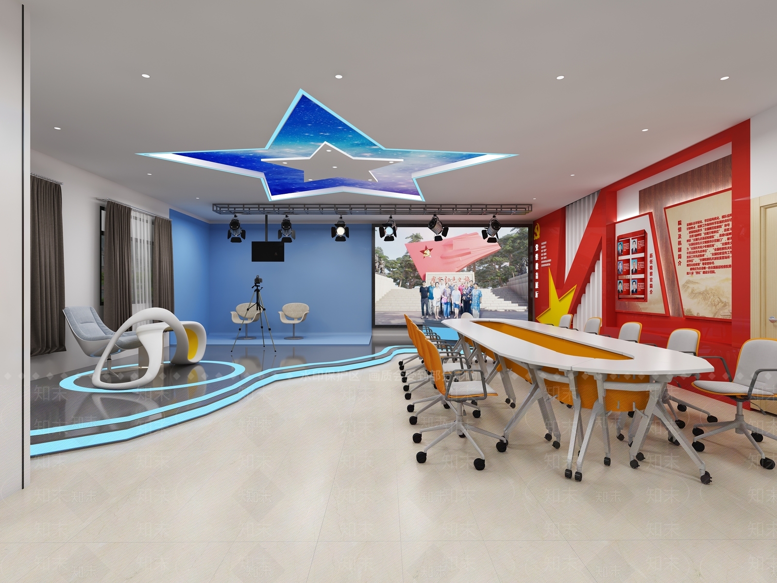 现代党建展厅3D模型下载【ID:575439429】