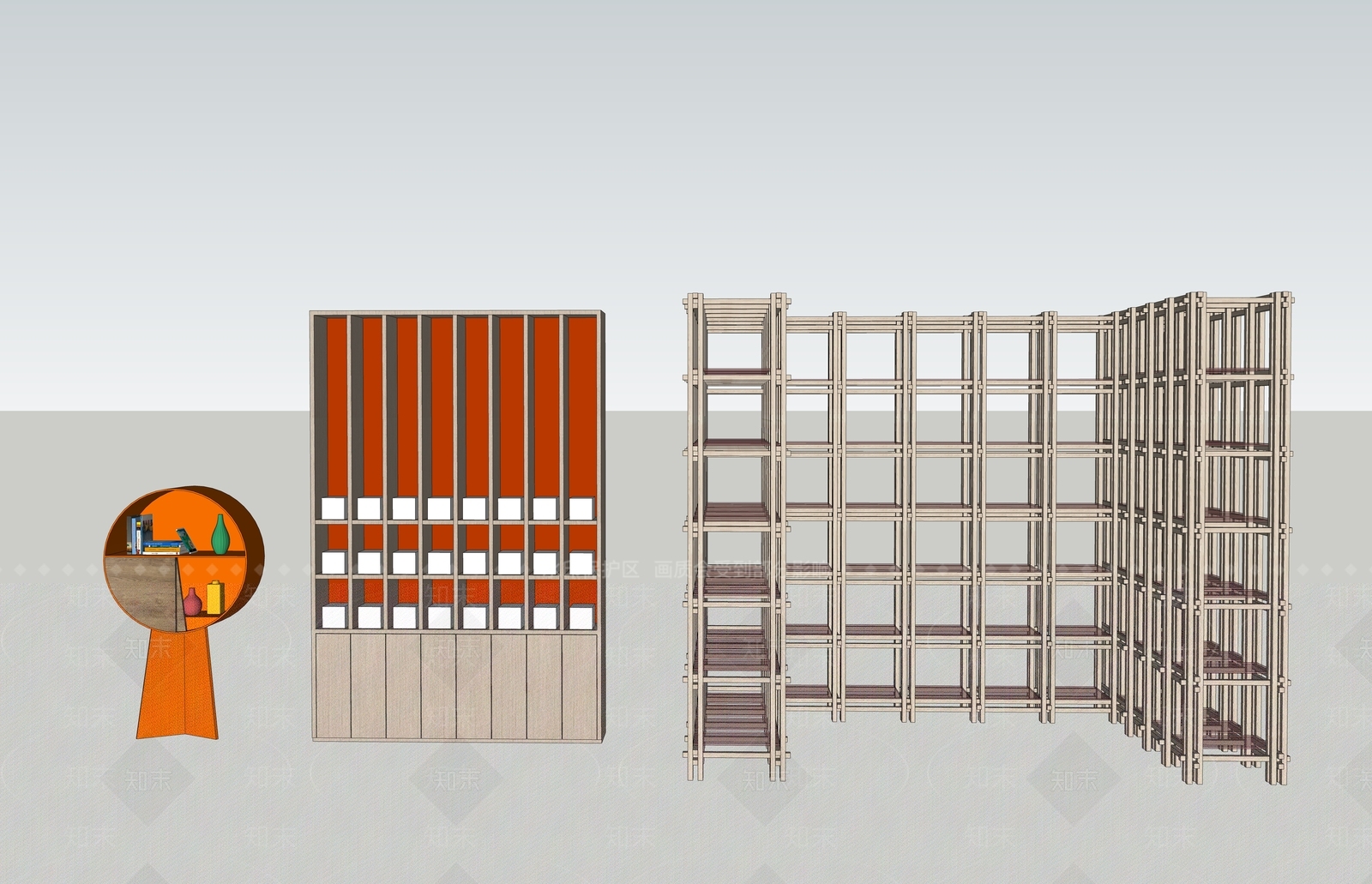 日式展柜SU模型下载【ID:375449316】