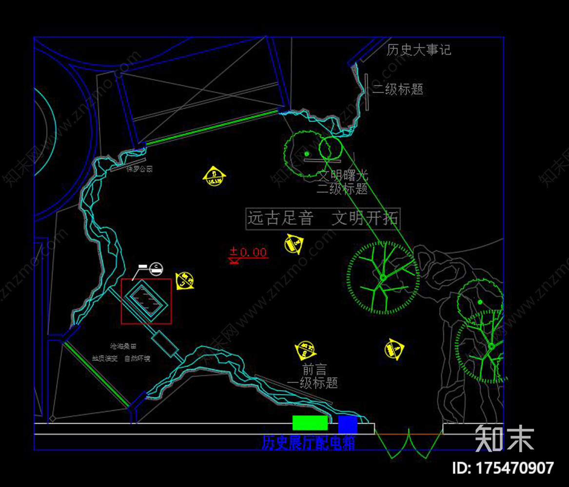 历史文化展厅施工图下载【ID:175470907】