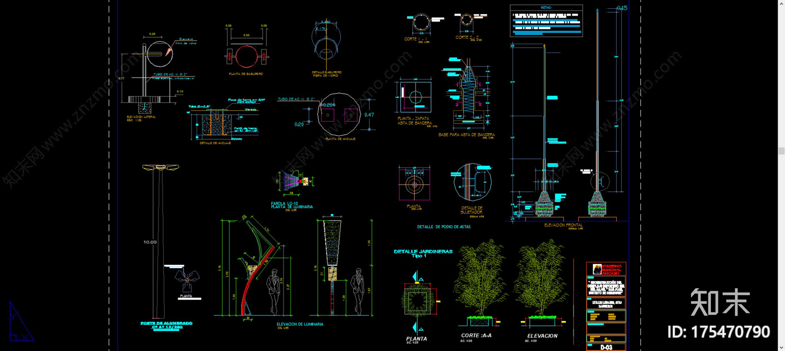 景观路灯施工图下载【ID:175470790】