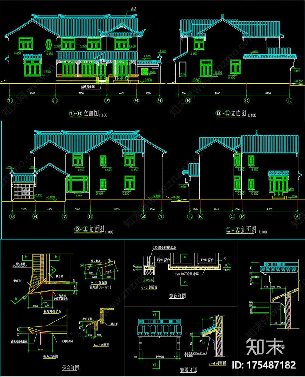 苏式别墅施工图下载【ID:175487182】