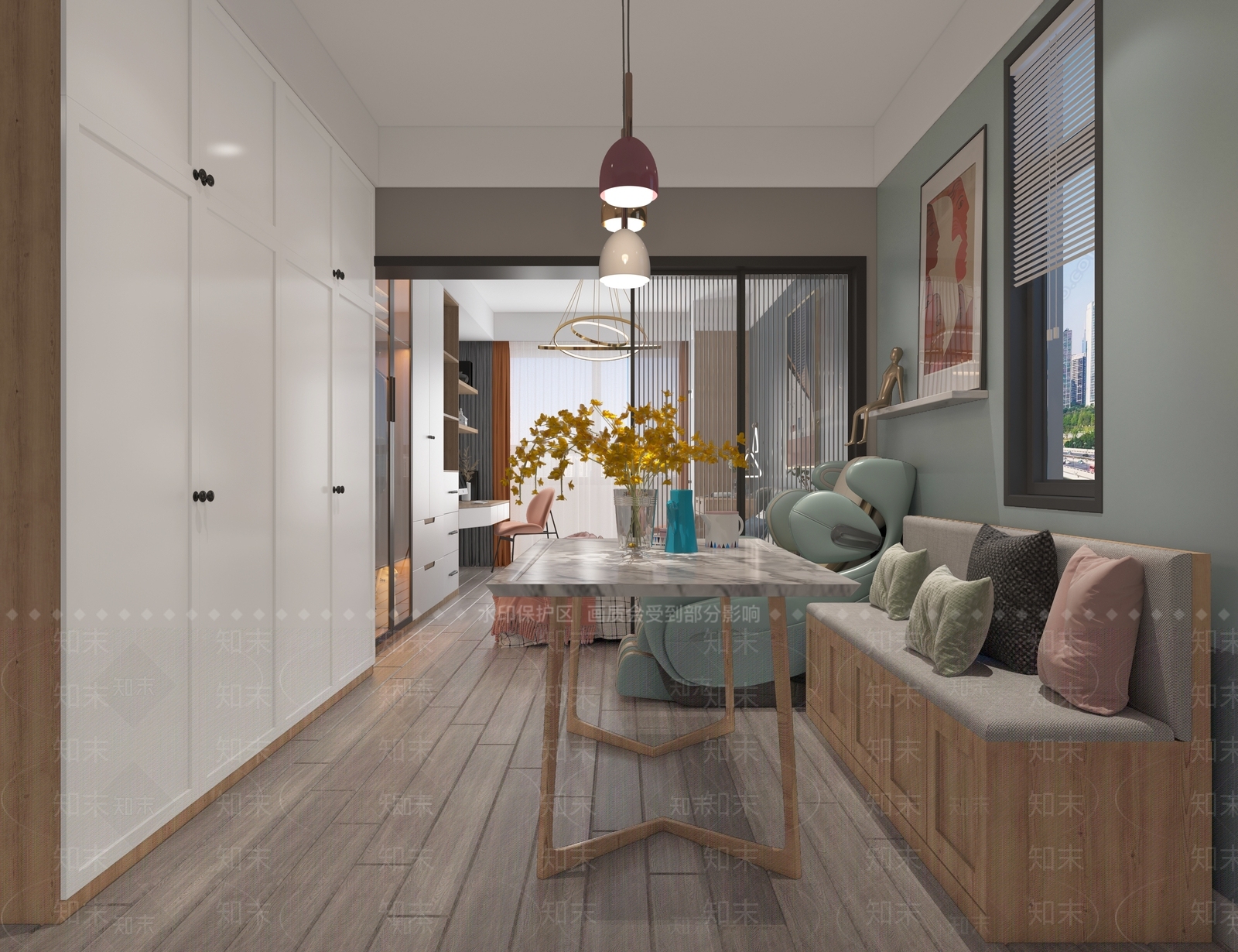 北欧餐厅3D模型下载【ID:975523717】