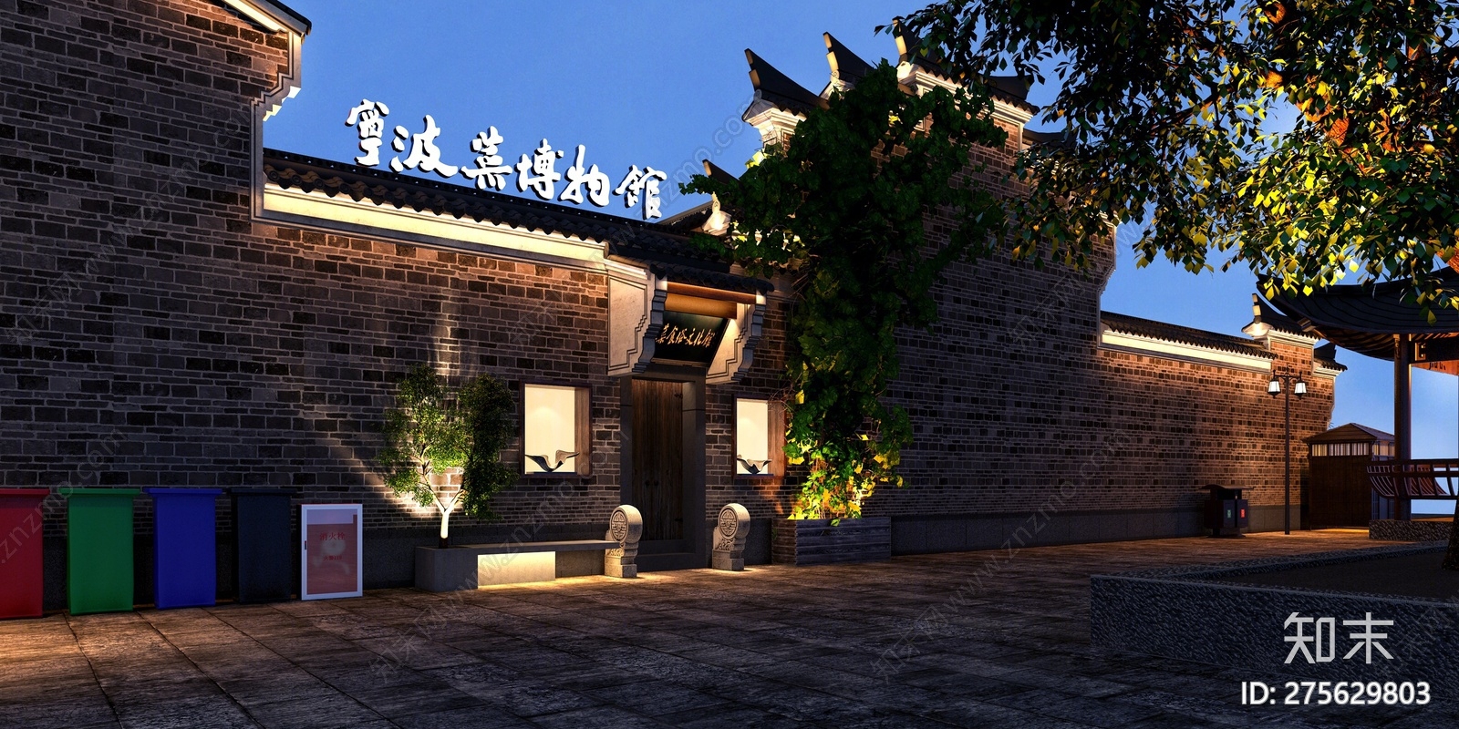 中式古建筑外观3D模型下载【ID:275629803】