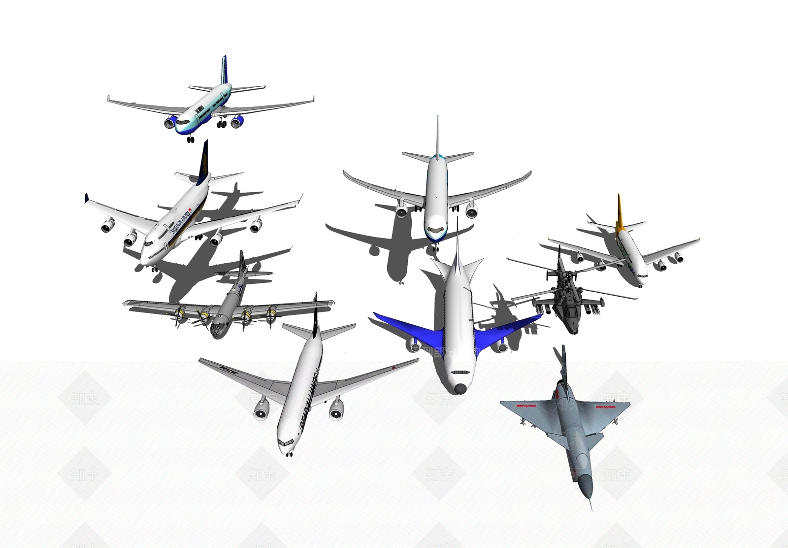 现代航空SU模型下载【ID:875669523】