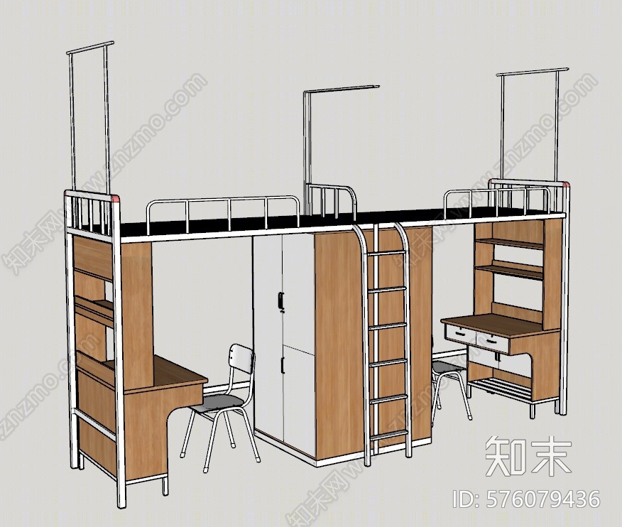 现代双层床SU模型下载【ID:576079436】