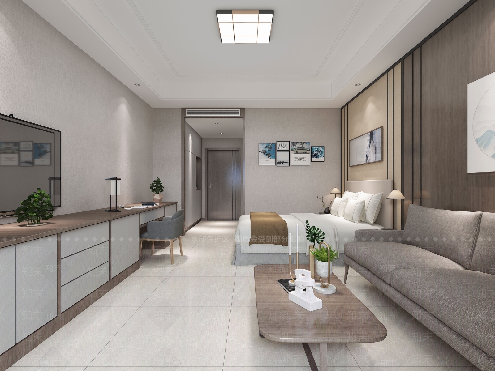 现代风格员工宿舍3D模型下载【ID:976219767】